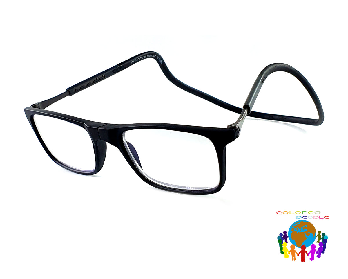 COLORED PEOPLE CLEVER BLACK BLUE CONTROL PRESBYOPIA READY-MADE GLASSES WITH MAGNET ON THE NOSE